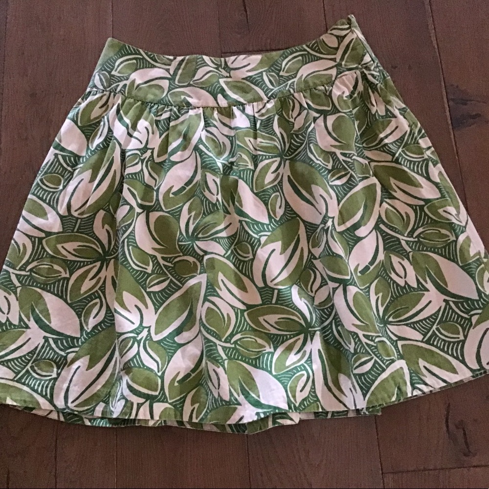 Lime green cotton full skirt